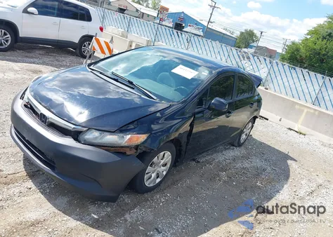 2012 Honda Civic Lx from USA, damaged, VIN 19XFB2F52CE013458